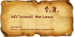 Váncsodi Marianna névjegykártya